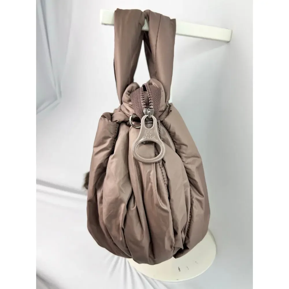 See by Chloé Joy Rider Nylon Puffer Tote Bag with Hedgehog Charm - Picture 8 of 9
